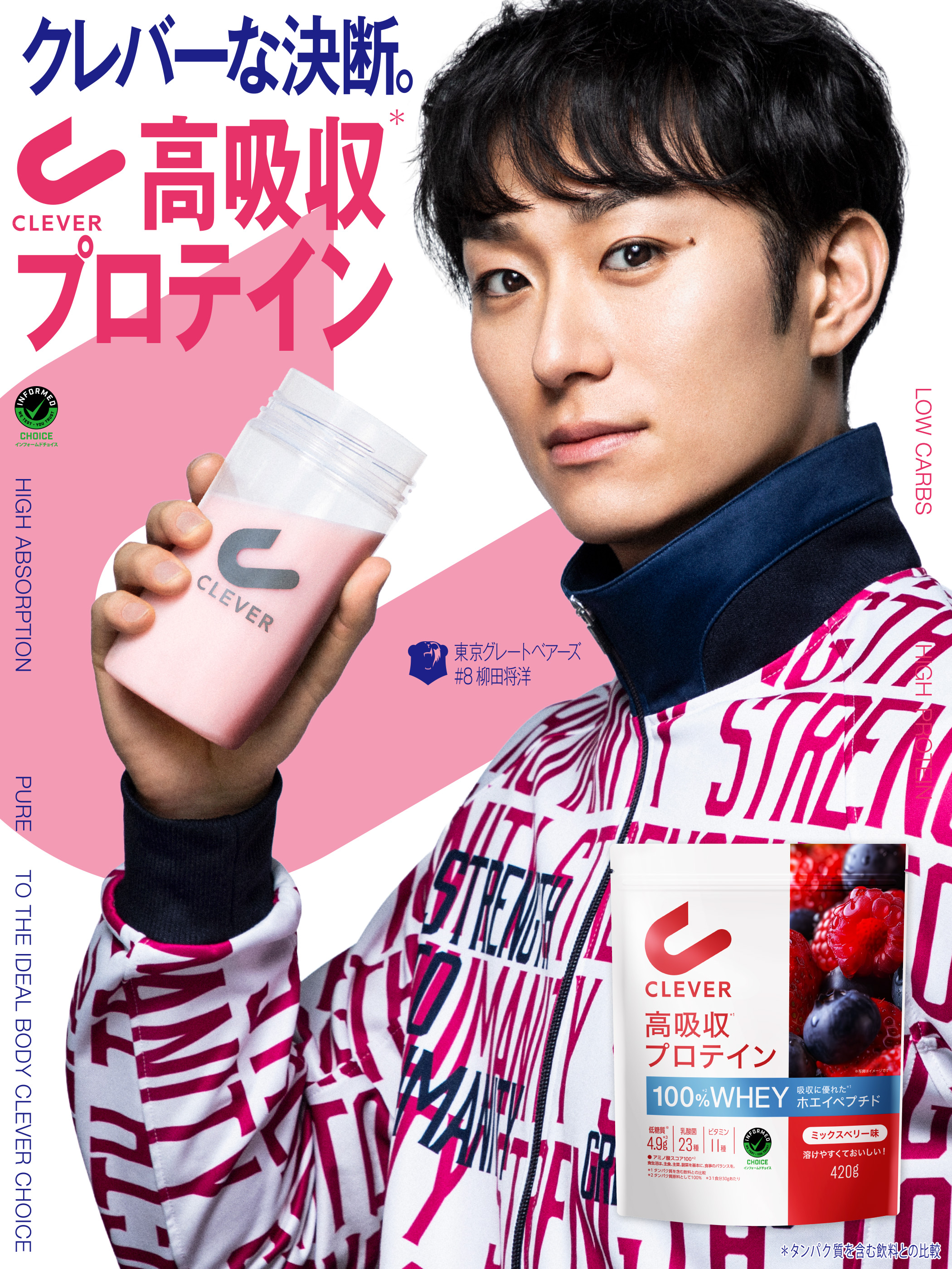 CLEVER（クレバー） 高吸収プロテイン チョコレート ミックスベリー
