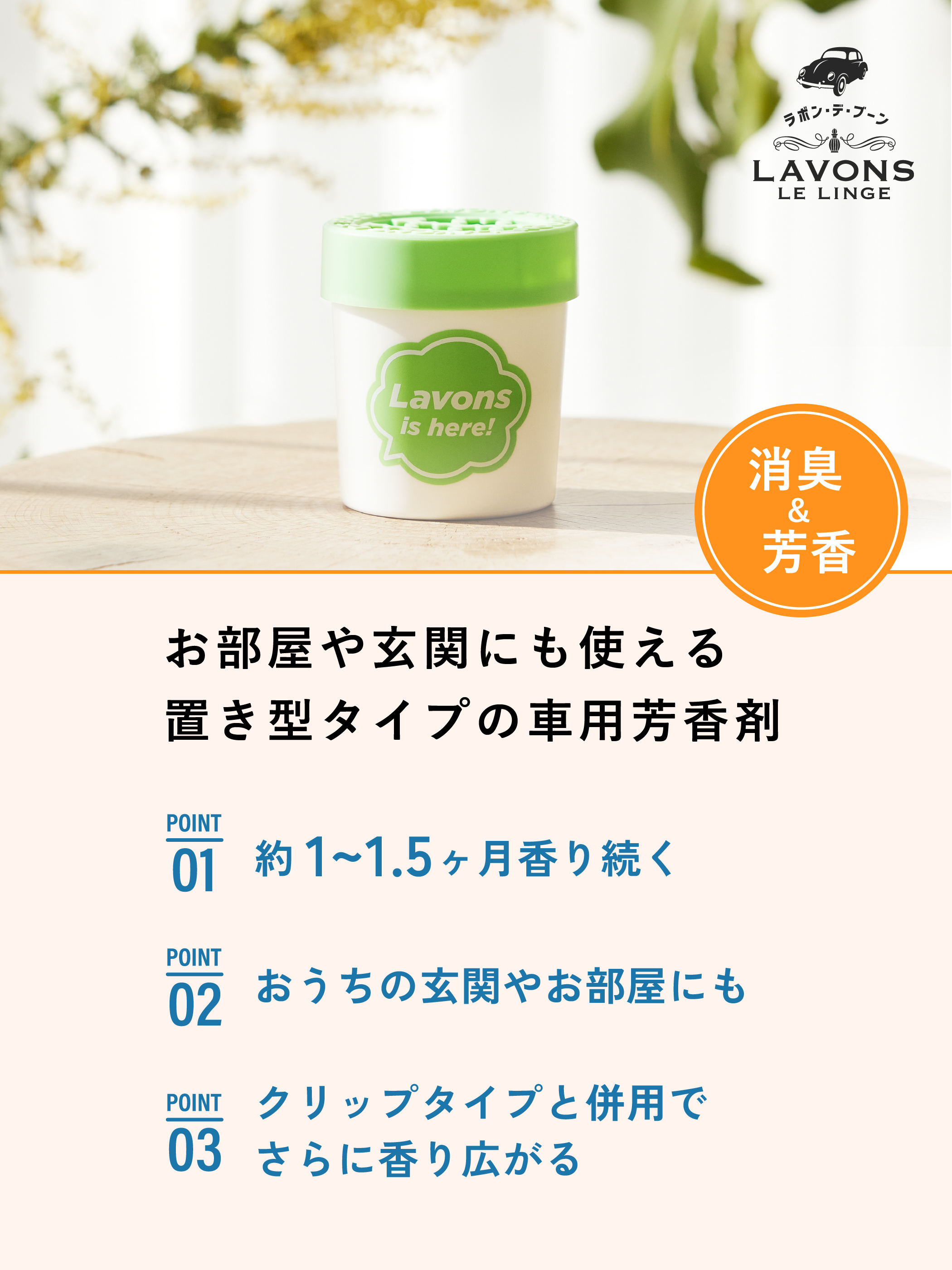 LAVONS（ラボン） 芳香剤 ラボン・デ・ブーン 車用 ゲルタイプ