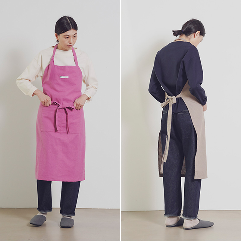 かぶるだけエプロン リネン grin koloni ネストローブ ハンドメイド