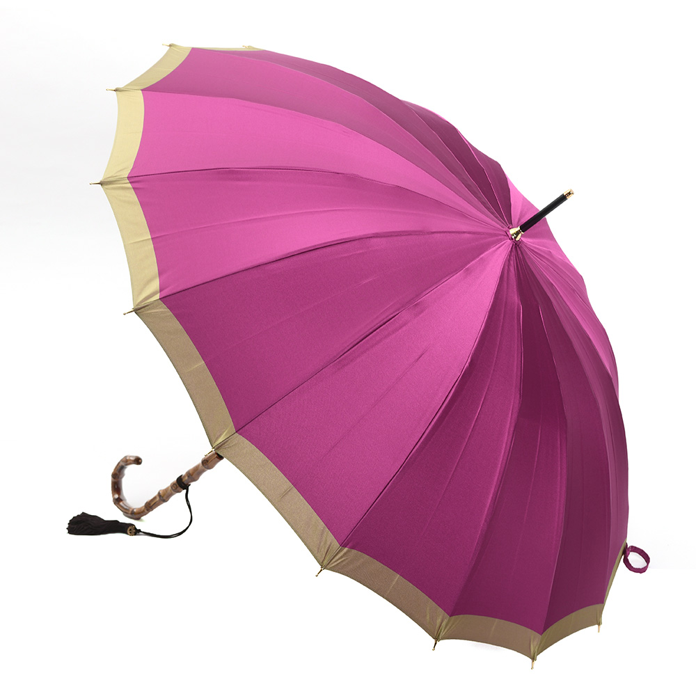 傘 雨傘 女性 大人 日本製 おしゃれ 高級 婦人傘 ギフト 前原光榮商店 レディース 長傘 カーボンボーダー 55cm 16本骨