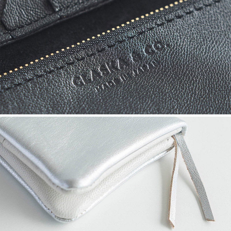 CLASKA&CO シルバー レザー長財布 CLASKA&CO シルバー レザー長財布
