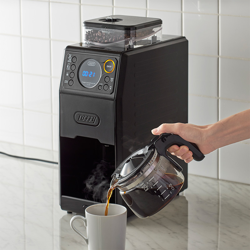 全自動 コーヒーメーカー ミル付き おしゃれ レトロ タイマー付き お