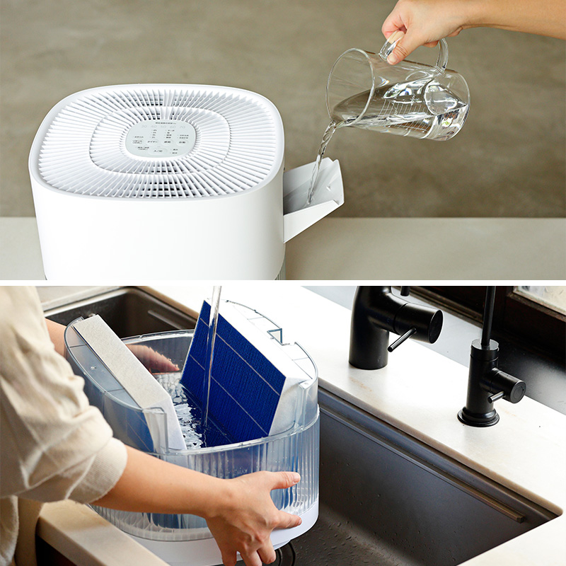 シロカ 加湿器 SD-E151（W） 大容量 静音 省エネ 多機能 タイマー 抗菌