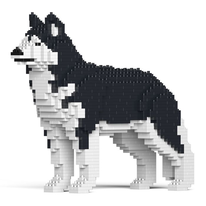 JEKCA ジェッカブロック ハスキー 01S-M01 立体パズル 組立パズル 動物 アニマル 犬 イヌ dog インテリア 置き物 かわいい ST19PT10-M01