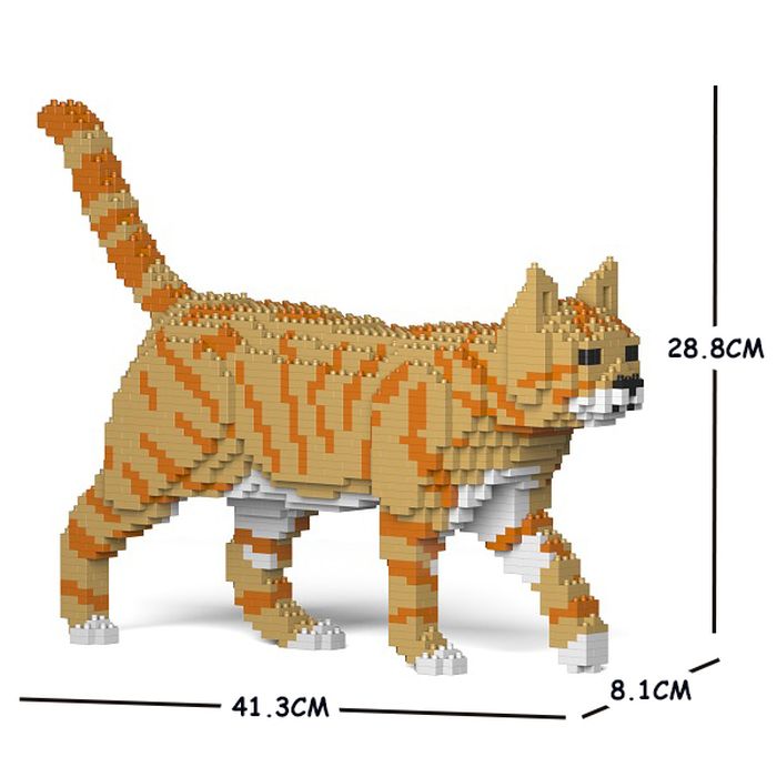 JEKCA ジェッカブロック ねこ 03S-M01 立体パズル 組立パズル 動物 アニマル 猫 ネコ cat 茶トラ インテリア 置き物 かわいい ST19CA03-M01