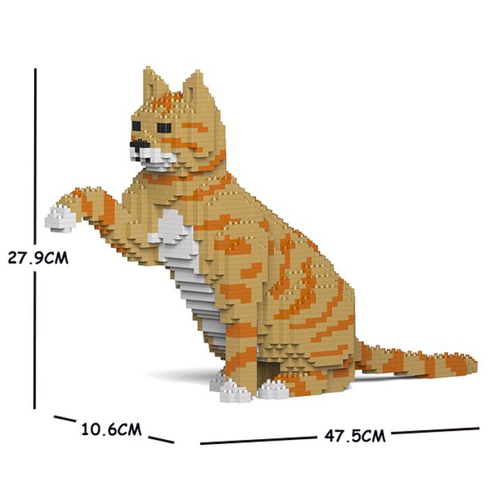 JEKCA ジェッカブロック ねこ 04S-M01 立体パズル 組立パズル 動物 アニマル 猫 ネコ cat 茶トラ インテリア 置き物 かわいい ST19CA04-M01｜naughty-minami｜02