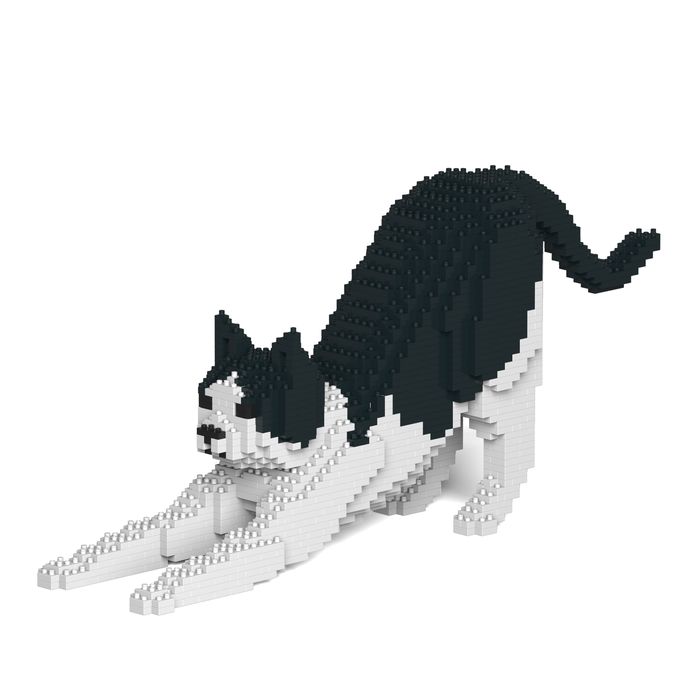 JEKCA ジェッカブロック ねこ 13S-M02 立体パズル 組立パズル 動物 アニマル 猫 ネコ cat 白黒 インテリア 置き物 かわいい ST19CA13-M02｜naughty-minami