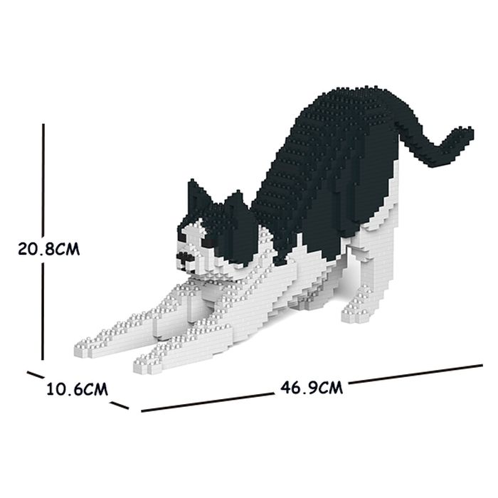 JEKCA ジェッカブロック ねこ 13S-M02 立体パズル 組立パズル 動物 アニマル 猫 ネコ cat 白黒 インテリア 置き物 かわいい ST19CA13-M02｜naughty-minami｜02