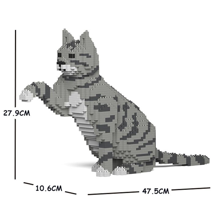 JEKCA ジェッカブロック ねこ 04S-M03 立体パズル 組立パズル 動物 アニマル 猫 ネコ cat グレートラ猫 インテリア 置き物 かわいい ST19CA04-M03