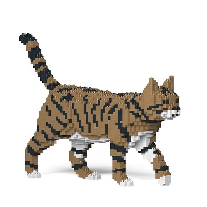 JEKCA ジェッカブロック ねこ 03S-M04 立体パズル 組立パズル 動物 アニマル 猫 ネコ cat トラネコ インテリア 置き物 かわいい ST19CA03-M04