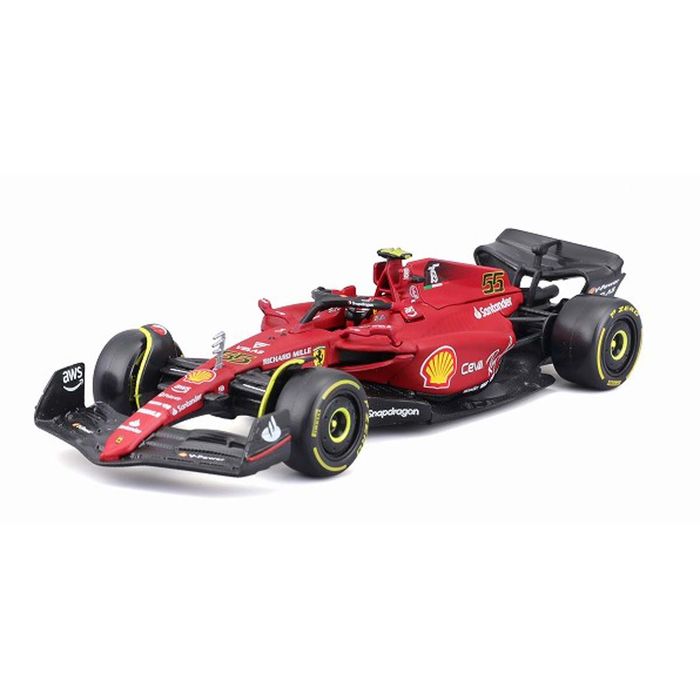 ミニカー Bburago 1/43 スクーデリア フェラーリ F1-75(2022) No,55 C.サインツ （ドライバー付） (No.18-36831S1) F1 レース レーシングカー｜naughty-minami