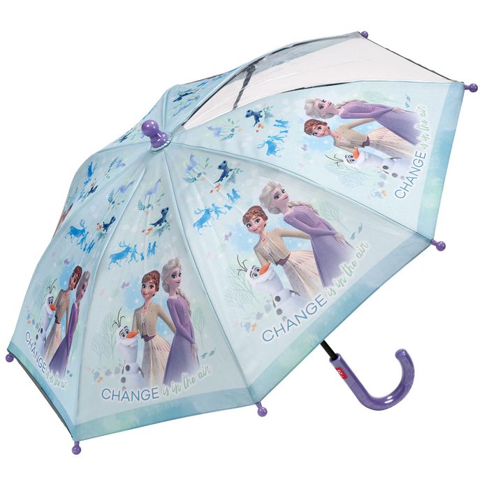 子供用傘 雨傘 子供傘 35cm アナと雪の女王2_2 UB0 スケーター ディズニー 透明窓付き 手動開閉式 全長52cm