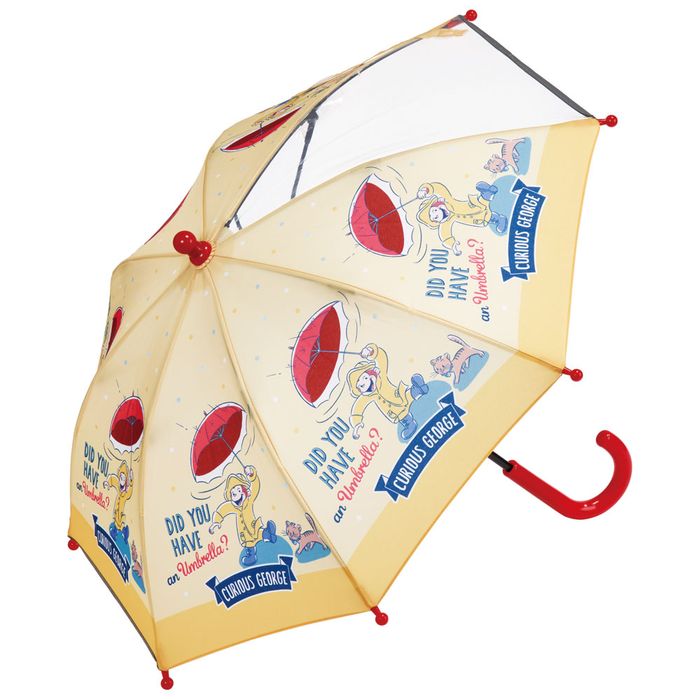 子供用傘 雨傘 子供傘 35cm おさるのジョージ23 UB0 スケーター 透明窓付き 手動開閉式 全長52cm
