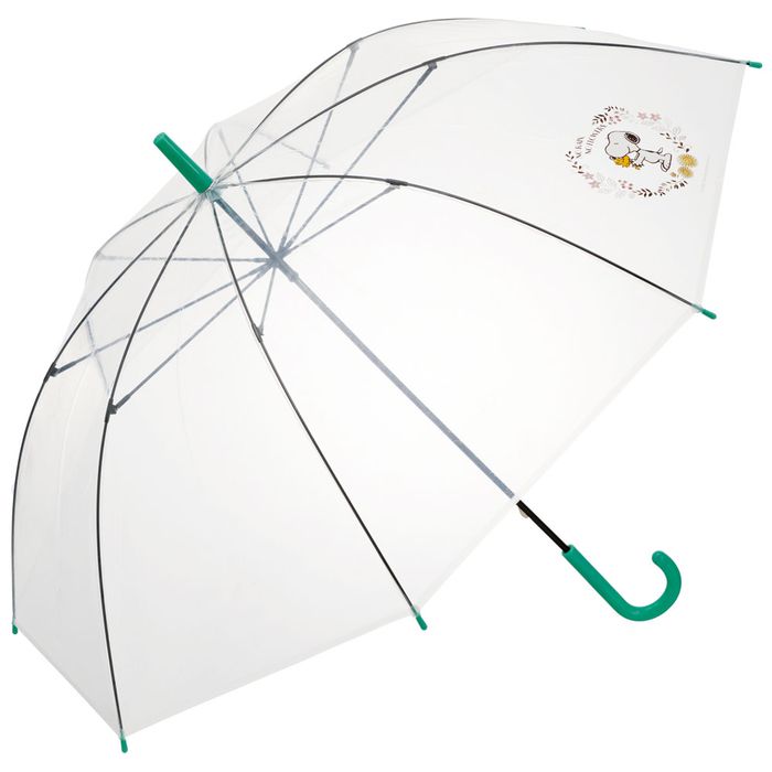 ビニル傘 透明 長傘 ビニール傘60cm SN(ボタニカル) UBV1N スヌーピー ピーナッツ 雨具 通勤 通学 雨傘 大人 子ども