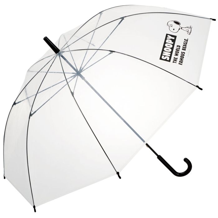 ビニル傘 透明 長傘 ビニール傘60cm SN(ロゴ) UBV1N スヌーピー ピーナッツ 雨具 通勤 通学 雨傘 大人 子ども