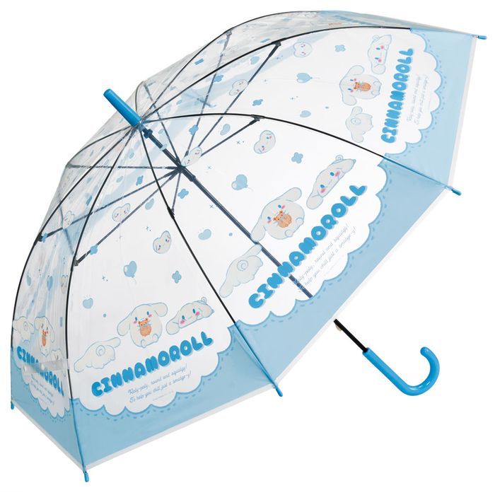 雨傘 ビニール傘 60cm CNふにゅまる シナモロール サンリオ UBV1N 長傘 手開き グラスファイバー 透明