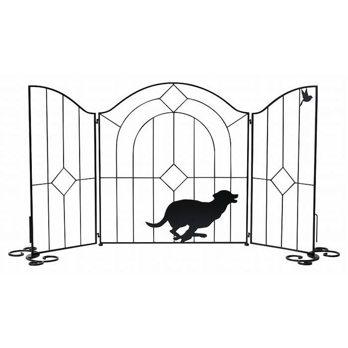 ガーデンフェンス ゲート スチール 犬 イヌ かわいい おしゃれ ガーデンファニチャー セトクラフト シルエットゲート(DOG)run S23-0572｜naughty-minami