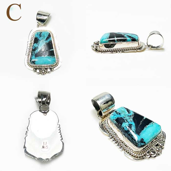 インディアンジュエリー ナバホ族 ターコイズ シルバー ペンダント