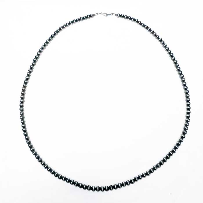 インディアンジュエリー ナバホパール シルバー ネックレス 6ミリ玉/24インチINDIAN JEWELRY Navajo Pearl Silver Nacklace 6mm24inchの画像