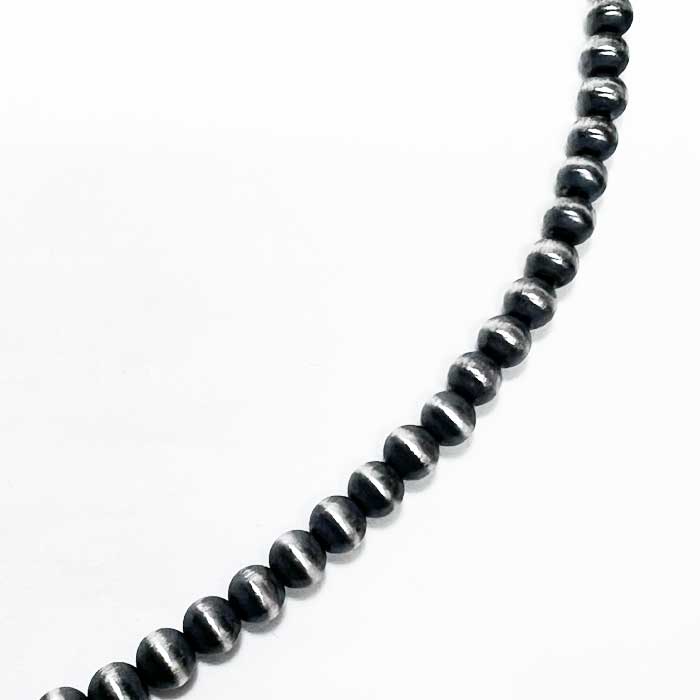 インディアンジュエリー ナバホパール シルバー ネックレス 6ミリ玉/24インチINDIAN JEWELRY Navajo Pearl Silver Nacklace 6mm24inchの画像
