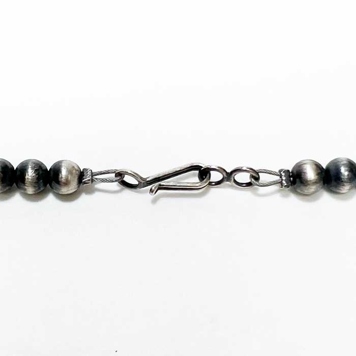 インディアンジュエリー ナバホパール シルバー ネックレス 6ミリ玉/24インチINDIAN JEWELRY Navajo Pearl Silver Nacklace 6mm24inchの画像