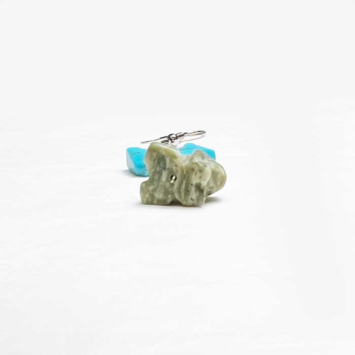 インディアンジュエリー ズニ族 フェティッシュ ヒシ フック ピアス