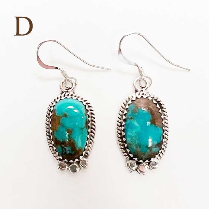 ナバホ族 ターコイズ シルバー フックピアスINDIAN JEWELRY NAVAJO