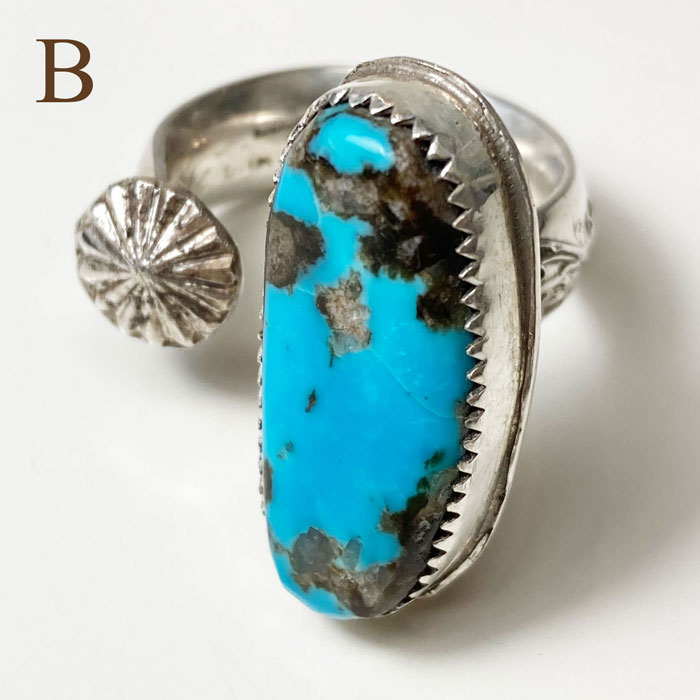 NAVAJO 【OLD PAWN】1960～70's ネバダブルー ターコイズ リング