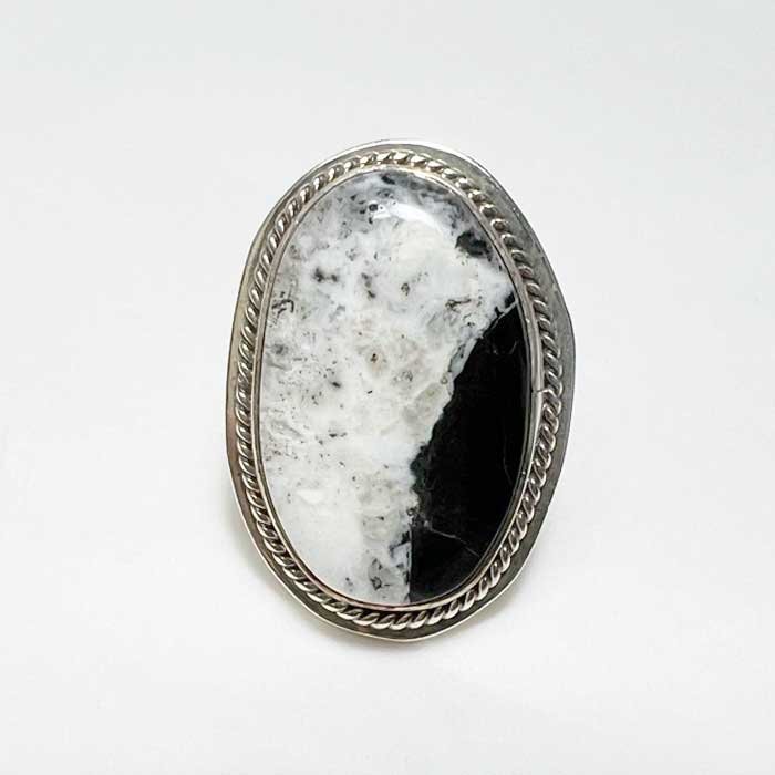 ナバホ族 ホワイトバッファローターコイズ シルバーリングINDIAN