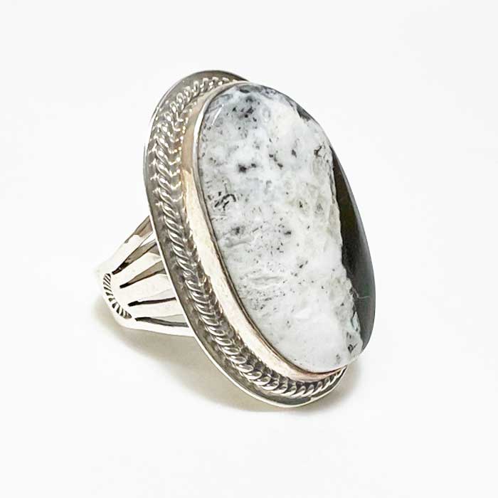 ナバホ族 ホワイトバッファローターコイズ シルバーリングINDIAN