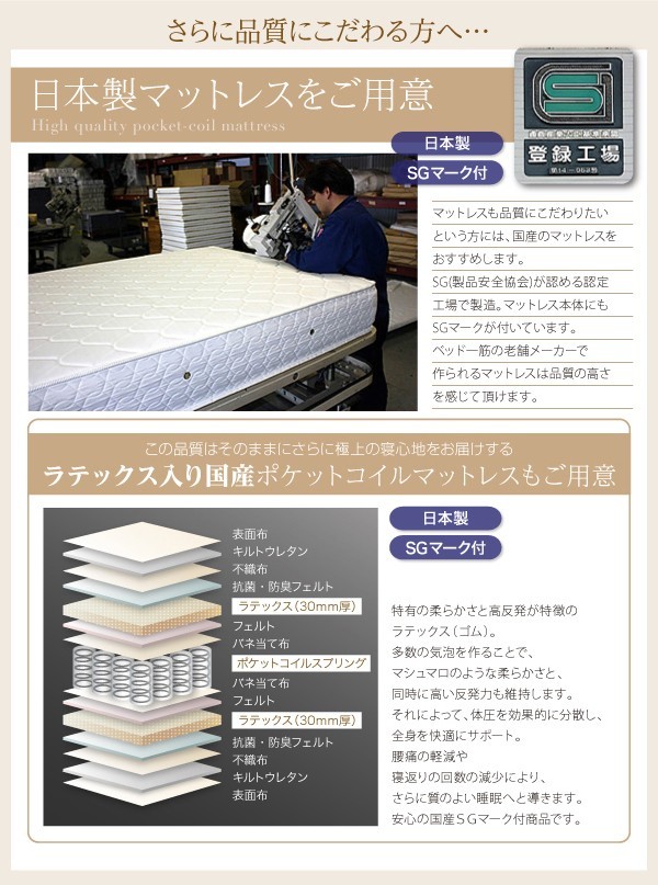 シングルベッド 一人暮らし マットレス付き 連結可 つなげる フラットヘッドボード 薄型 日本製 フレーム 国産 ルンバ デザイナーズ ホテル モダン  高級 メンズ
