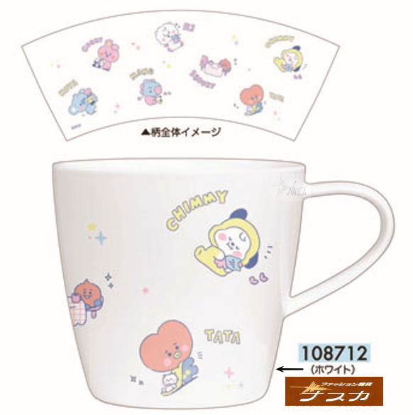 BT21 マグ マグカップ 日本製☆食洗機 電子レンジ対応(キッチン 日用品 カトラリー 食器 ティーカップ TATA COOKY CHIMMY RJ  LINE MANG KOYA)