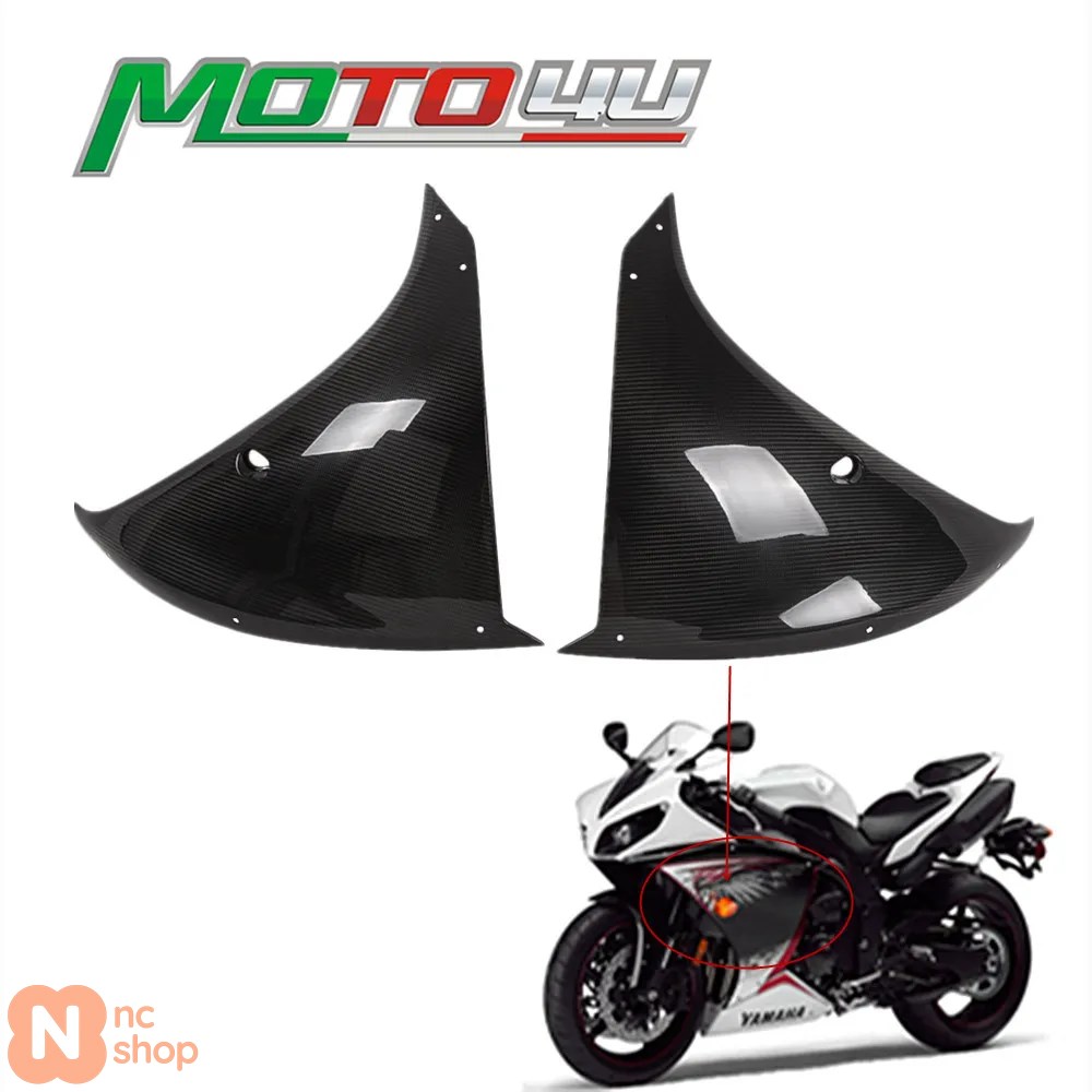 【並行輸入品】 ヤマハYZF-R1 2009年 2010年 2011年 2012年 2013年 2014年用 1組リアルカーボンサイドパネル光沢仕上げバイクフェアリング_1