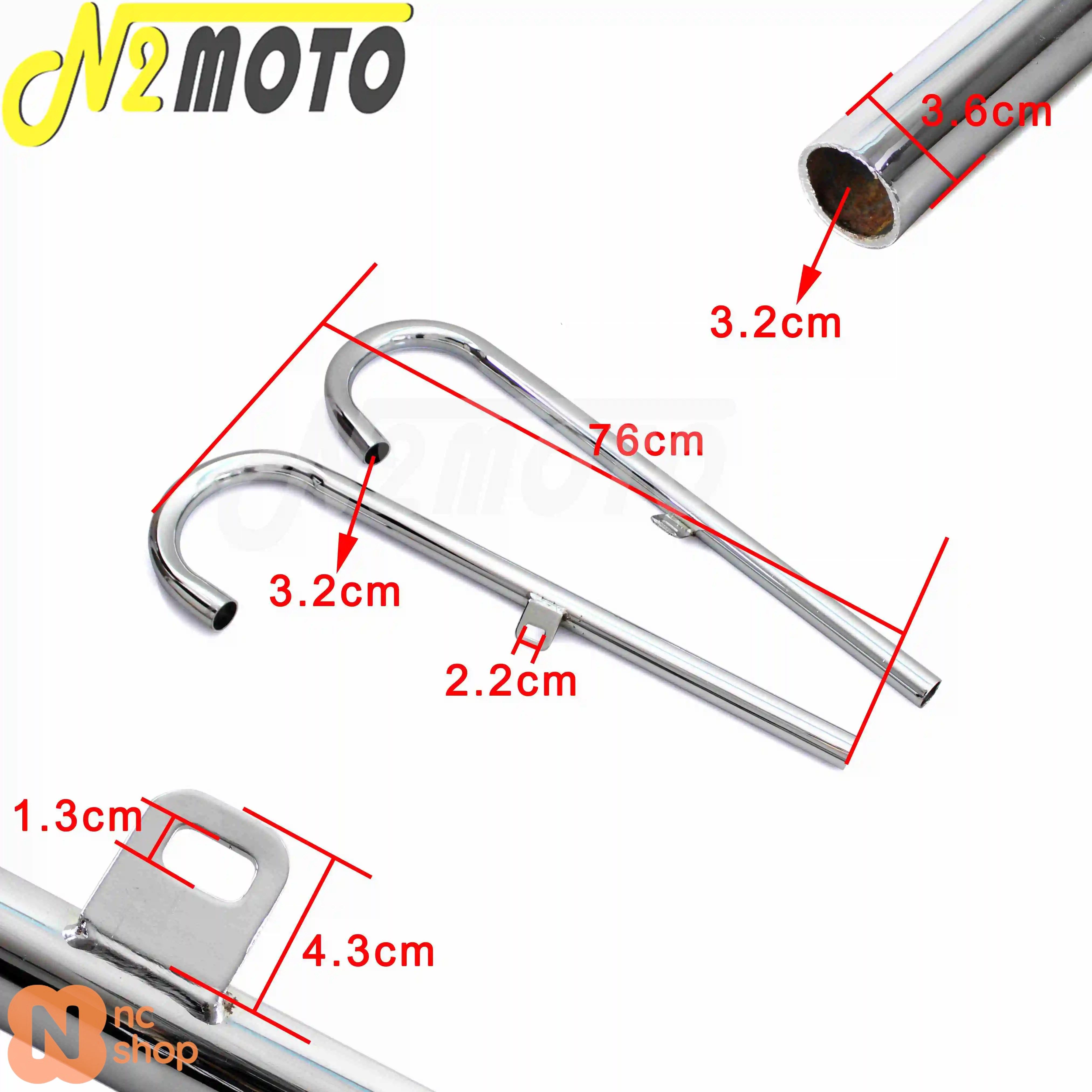 【並行輸入品】 1ペア バイク用レトロブラックフィッシュテイルエキゾーストマフラー 24HP 32HPエンジンパーツケース BMW ウラル K750 M1 M72 R71 R12 ドニエ_2