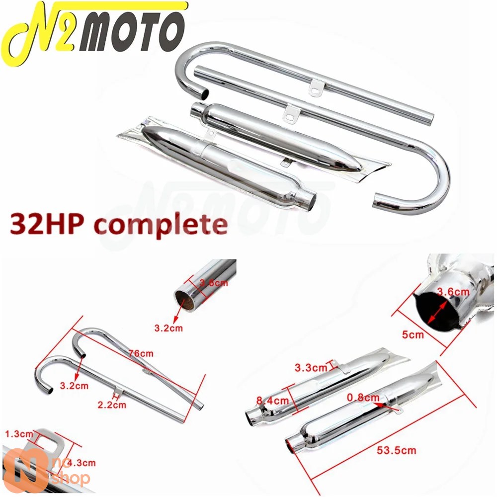 【並行輸入品】 1ペア バイク用レトロブラックフィッシュテイルエキゾーストマフラー 24HP 32HPエンジンパーツケース BMW ウラル K750 M1 M72 R71 R12 ドニエ_4
