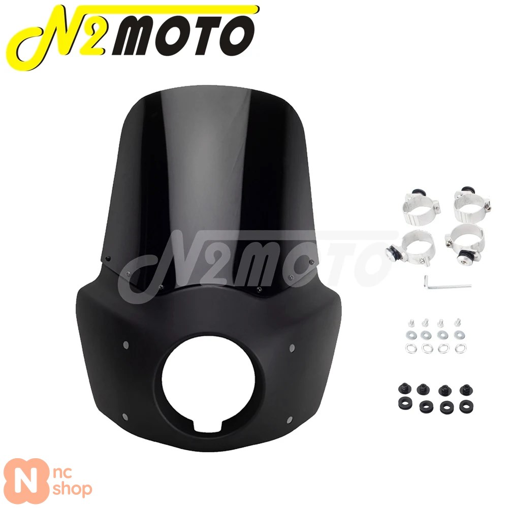 【並行輸入品】 レトロバイク用 5 3/4インチヘッドライトフェアリングウィンドシールドカバー 11インチ/15インチデフレクター ハーレーダビッドソンダイナワイ_11