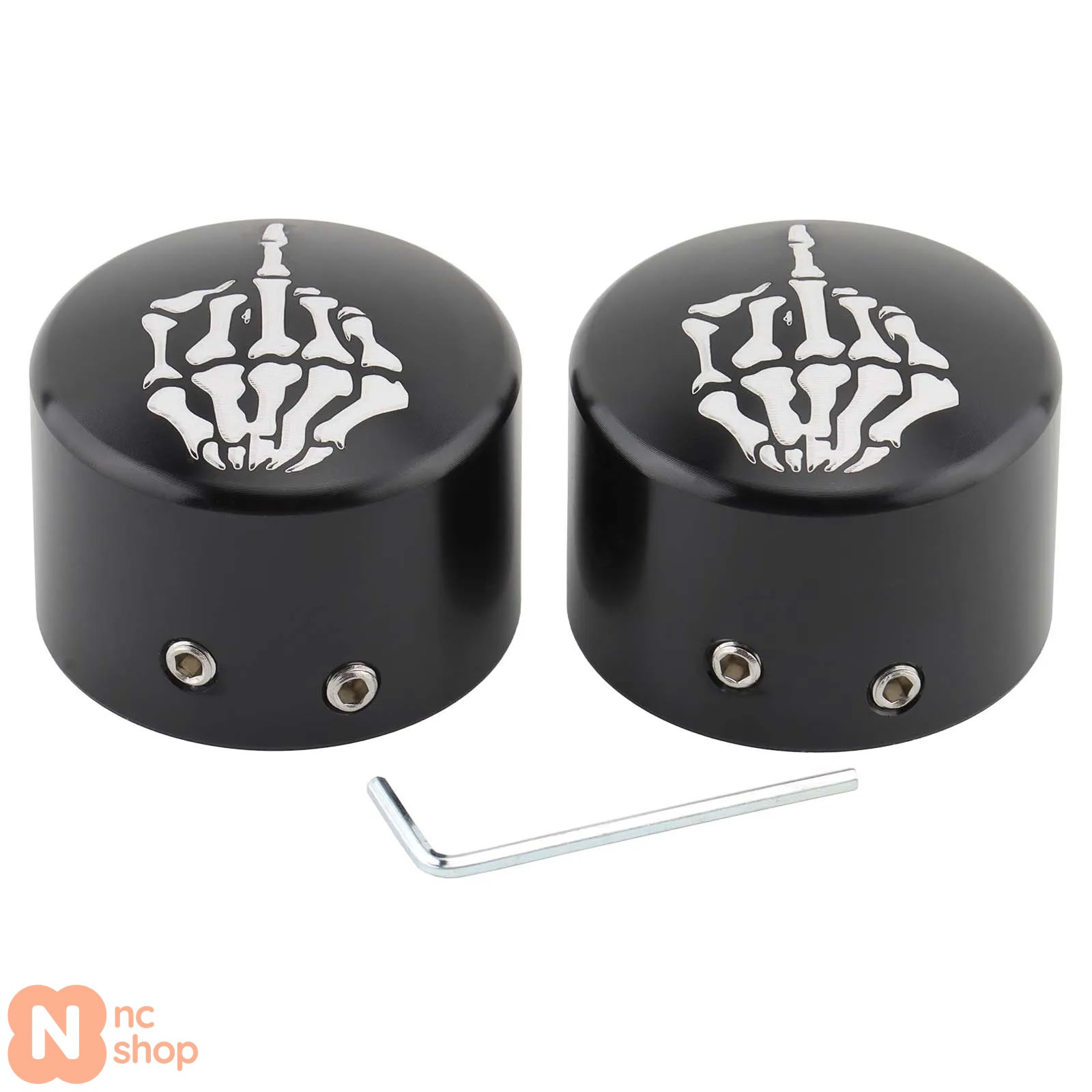 大量入荷 ハーレー用スカルフロントアクスルナットカバーキャップボルト パーツ