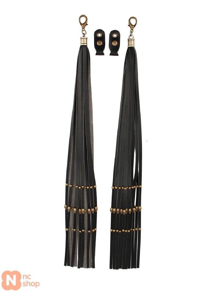 並行輸入品】 PUレザーブレーキクラッチレバーカバー スカルリベット