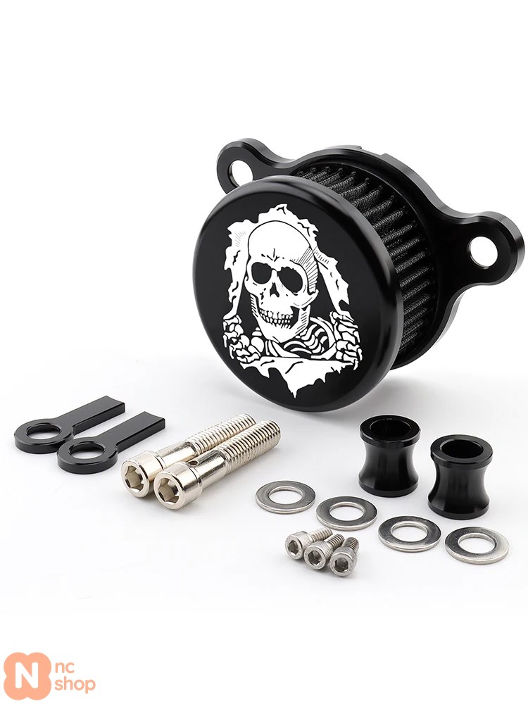 Harley-Davidson スカルエアクリーナー バイク用スカルエアフィルタークリーナーインテークシステム