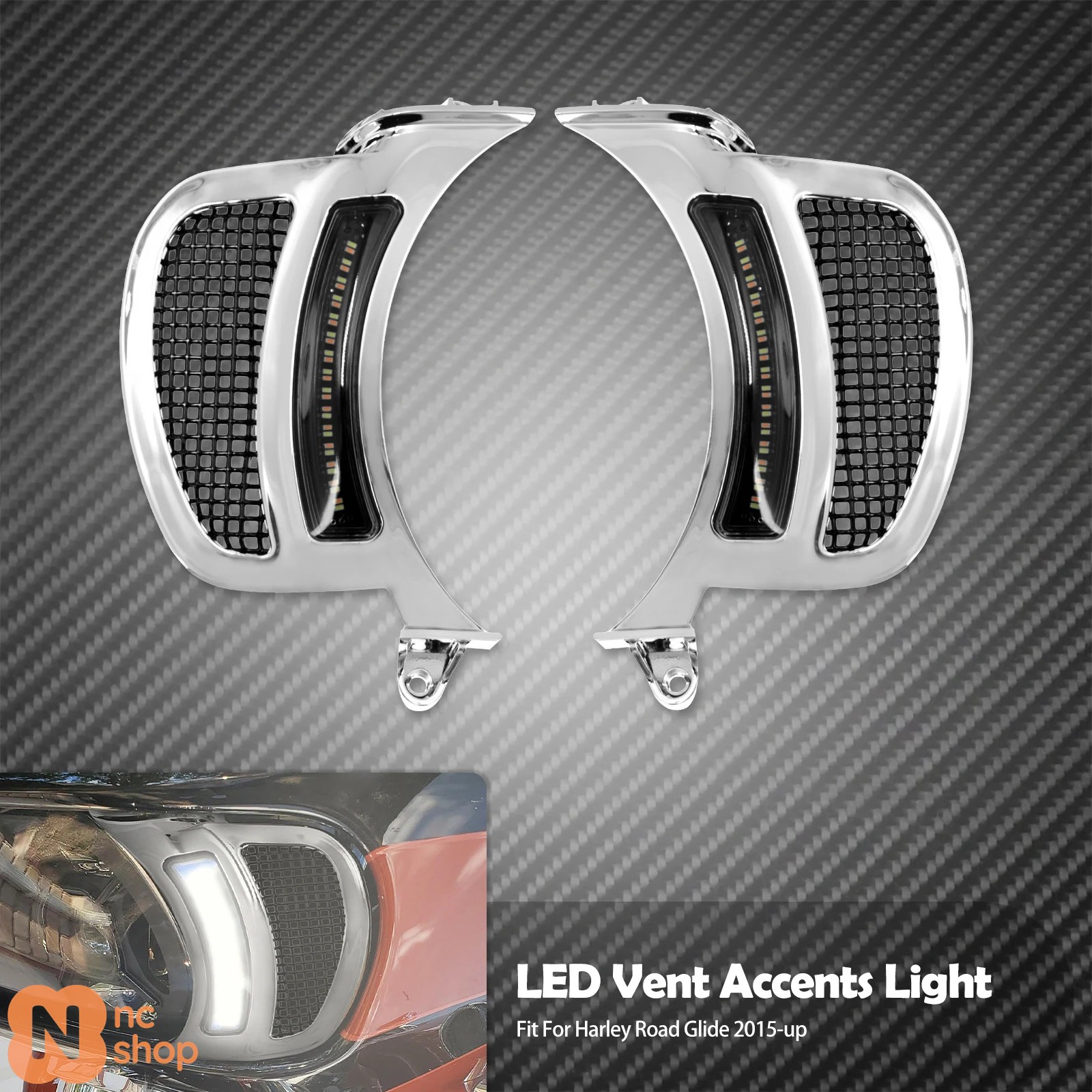 ブランド登録なし - 【並行輸入品】 自動二輪車 LEDベントアクセントライトヘッドライトウィンカーインジケーターランニングライトランプ ハーレーツーリングFLTRXロードグライド2015-
