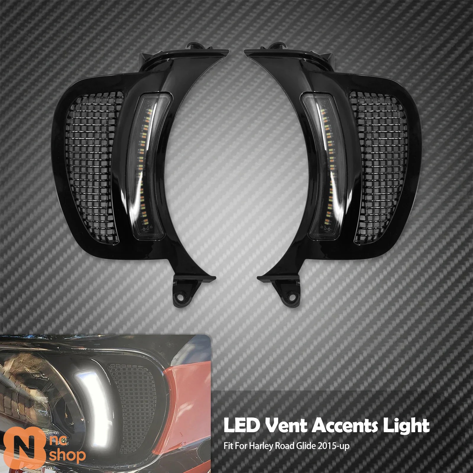 ブランド登録なし - 【並行輸入品】 自動二輪車 LEDベントアクセントライトヘッドライトウィンカーインジケーターランニングライトランプ ハーレーツーリングFLTRXロードグライド2015-