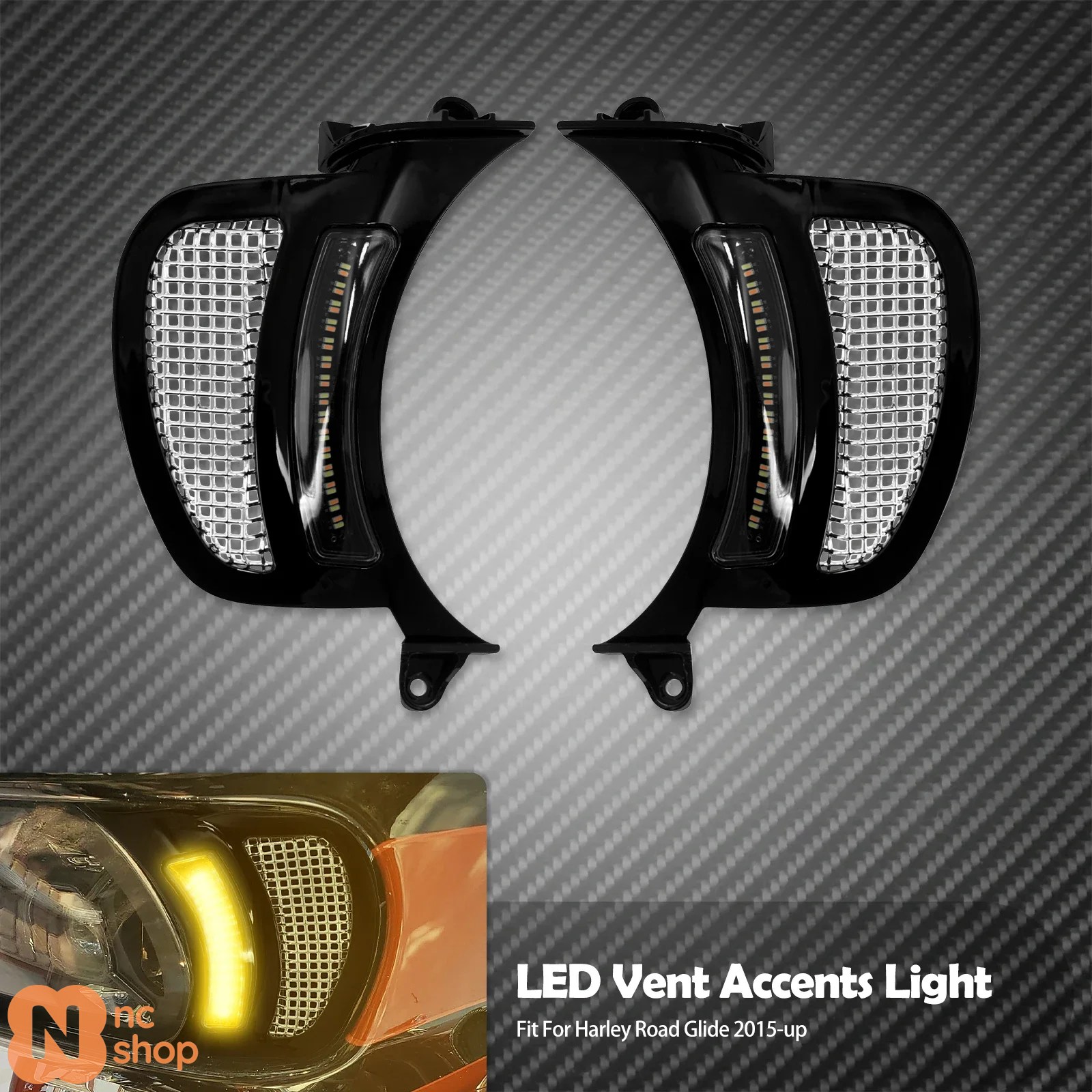 ブランド登録なし - 【並行輸入品】 自動二輪車 LEDベントアクセントライトヘッドライトウィンカーインジケーターランニングライトランプ ハーレーツーリングFLTRXロードグライド2015-