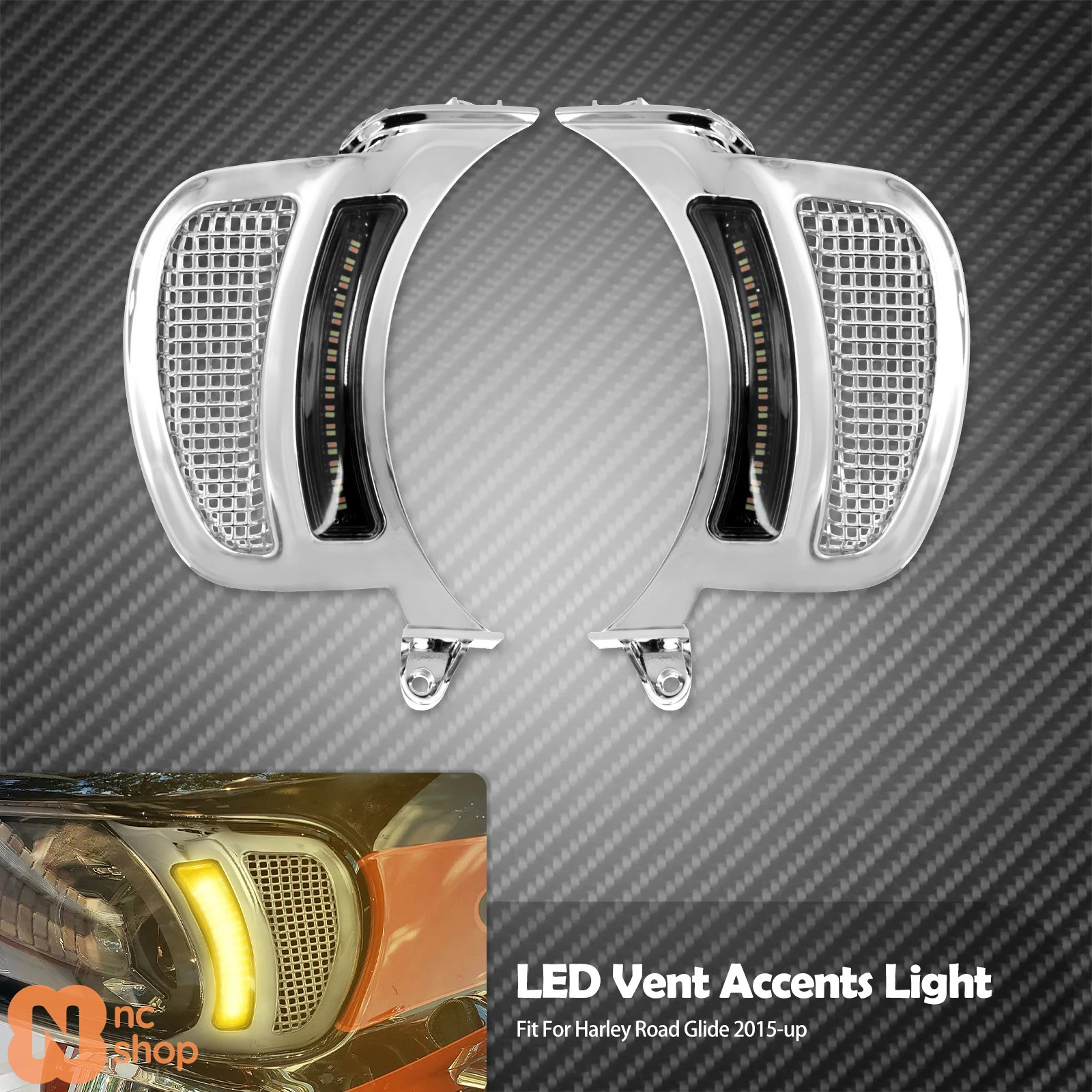 ブランド登録なし - 【並行輸入品】 自動二輪車 LEDベントアクセントライトヘッドライトウィンカーインジケーターランニングライトランプ ハーレーツーリングFLTRXロードグライド2015-