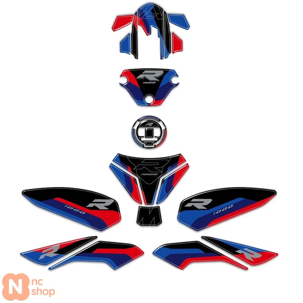 【並行輸入品】 BMW M 1000R M 1000 R 2023 2024 バイクボディフェアリングプロテクタータンクニーパッド3Dステッカーデカールの画像