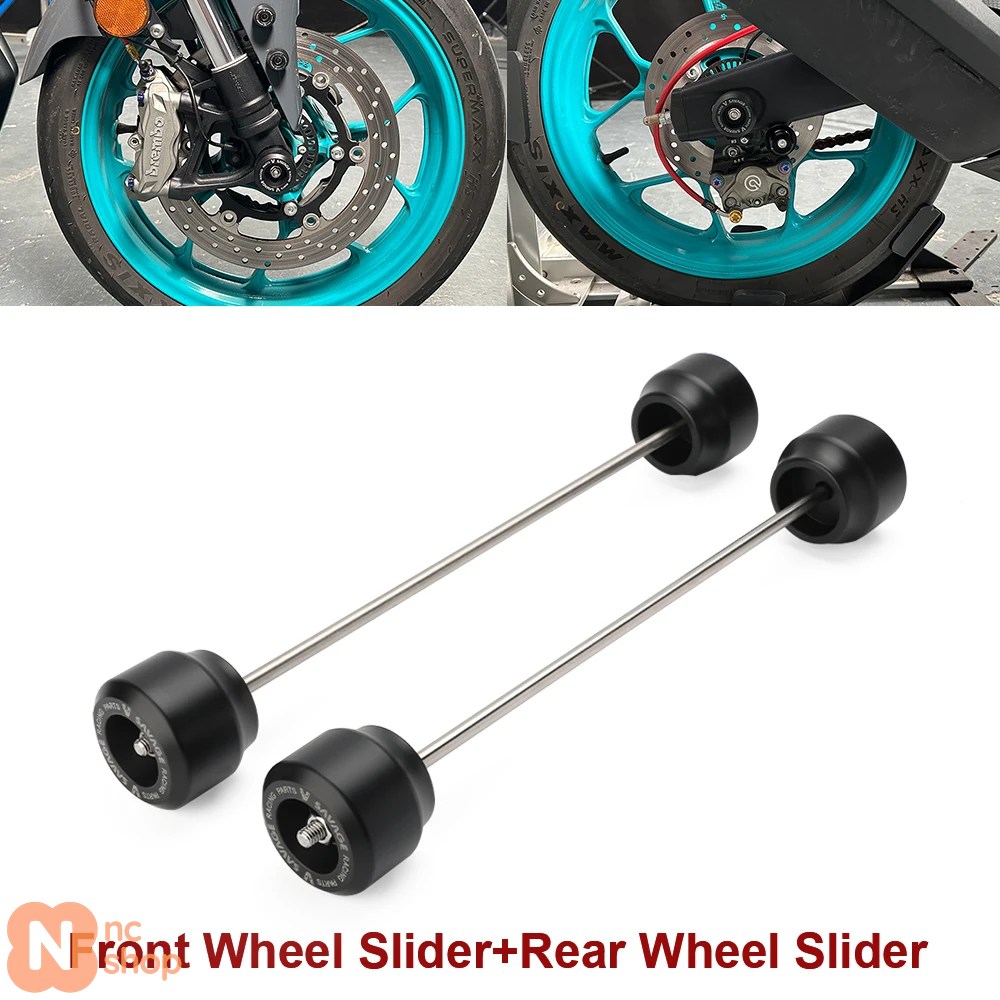 【並行輸入品】 ヤマハYZF R25 R3 MT03 MT25ホイールアクスルフォーククラッシュスライダーバイクリアホイールハブアンチコリジョンフロントフォークフェンダ