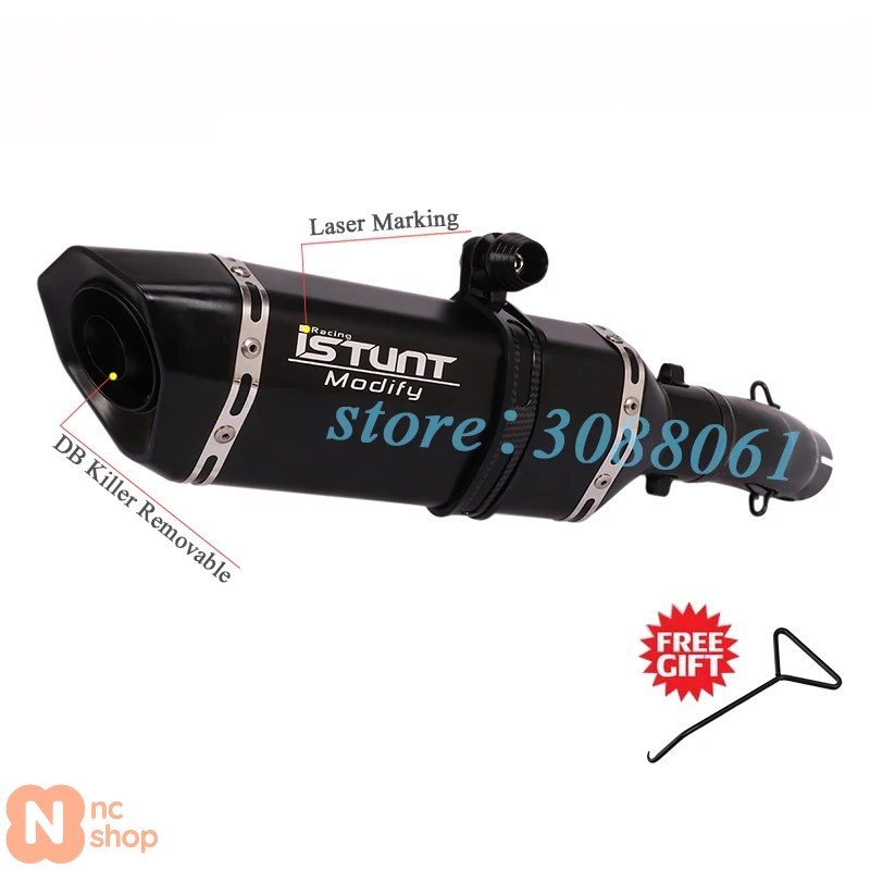 並行輸入品】 バイク 二輪 ブラック エキゾースト ISTUNT マフラー