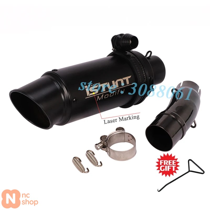 iSTUNT Modify ブラックマフラー Motorcycle Black Exhaust Istunt Muffler with Middle Link Pipe