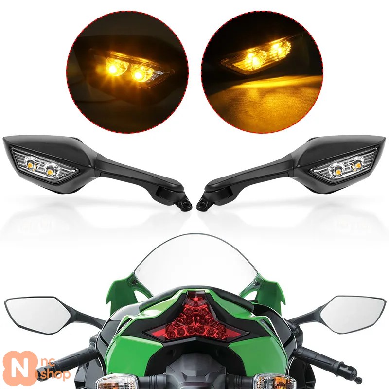 ブランド登録なし - 【並行輸入品】 自動二輪車 二輪 リアビューミラー 金属元素 カワサキ ニンジャ ZX-10R ZX10R ZX 10R 2011 2012 2013 2014 2015 付き添い人アンバーウィンカーライト