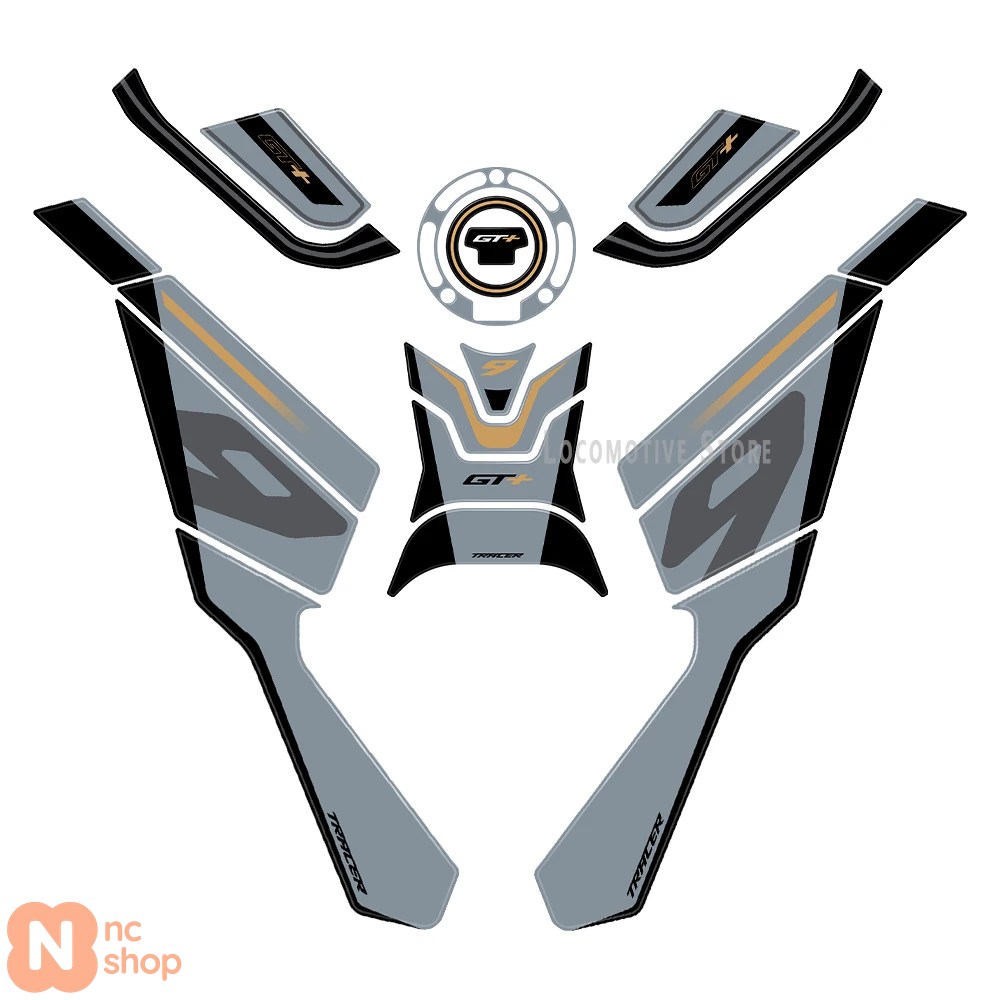 【並行輸入品】 ニュー トレーサー 9GT+ アクセサリー タンクパッド バイク 3D タンクサイドプロテクションステッカー トレーサー 9 GT+ 2023-2024年式_15