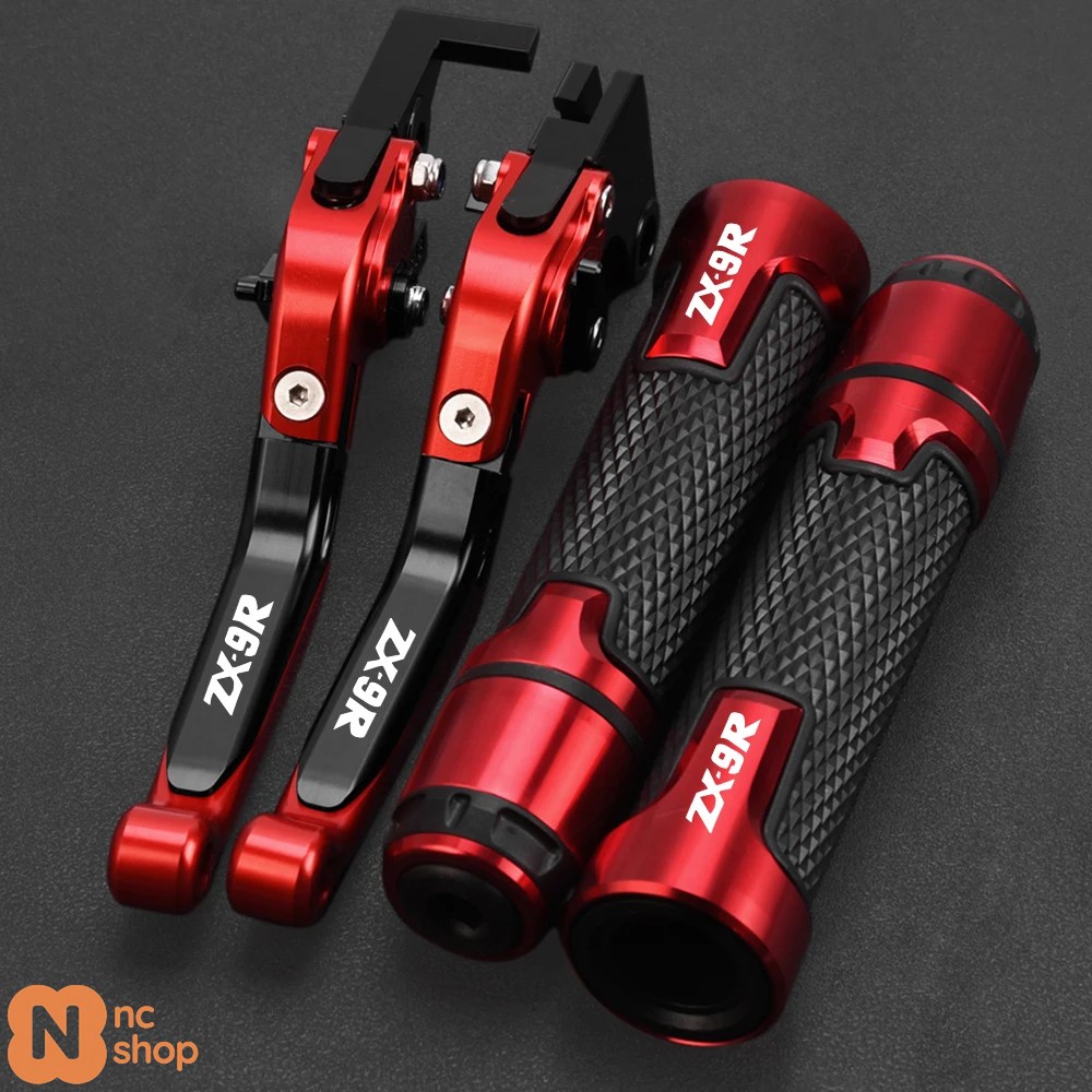 赤いハンドグリップ LEDインジケーター付き zx9r ハンドルグリップ（その他バイクパーツ、アクセサリー用品